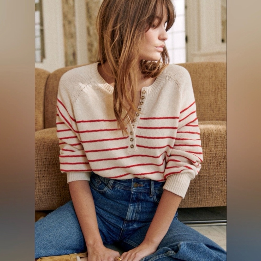 Sezane Leontine Jumper - Red - Size M